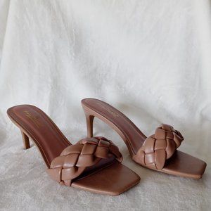 Braided strap heel sandals